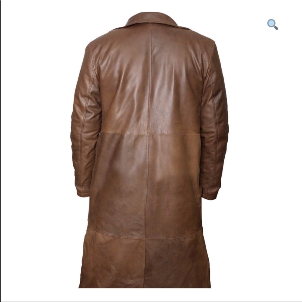 🎾 Batman Real leather brown coat NWT - Picture 3 of 8